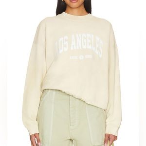 Anine Bing Jaci Los Angeles sweatshirt faded yellow oversized Crewneck